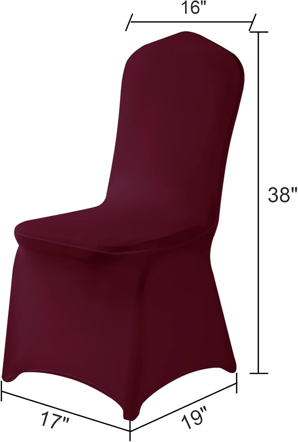 Spandex Chair Covers, 25PCS, Washable Protector for Living Room, Party, Banquet, Wedding, Hotel (Burgundy)