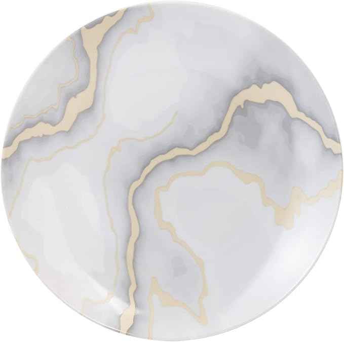 Safdie & Co. Electric Marble 16 Piece Dinnerware Set, Service for 4, Fiesta Dinnerware, home trends and home food network essentials, Porcelain dinner plates, 16" L x 12" W x 15" H