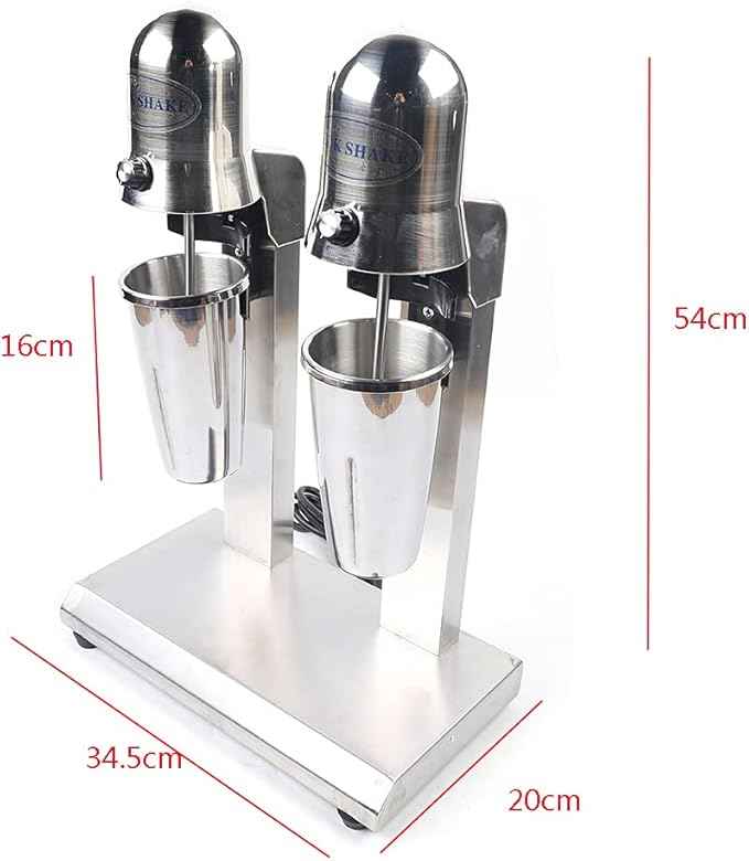 Electric Milkshake Maker, Ice Cream Mixer Machines, 110V Commercial Drink Smoothie Blender for Coffee Shops, Tea Stores to Making Fruit Tea, Coffee, Stirred Drinks (2 Head 650ml)