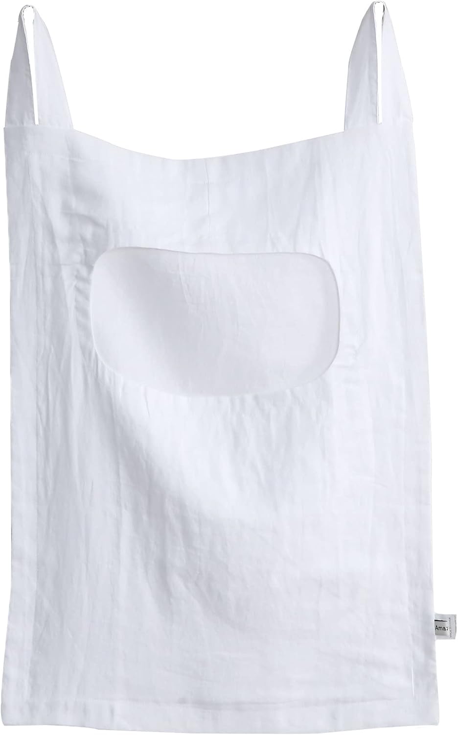 Amazhiyu 100% Linen Door Hanging Laundry Hamper Bag, 19x27 Inches (White)