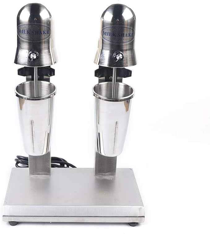 Electric Milkshake Maker, Ice Cream Mixer Machines, 110V Commercial Drink Smoothie Blender for Coffee Shops, Tea Stores to Making Fruit Tea, Coffee, Stirred Drinks (2 Head 650ml)