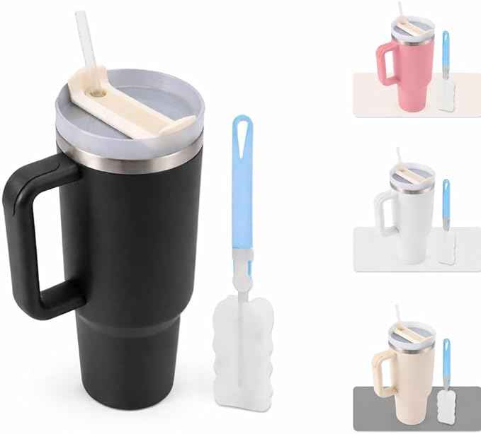 40 oz Tumbler with Handle and Straw | Insulated Stainless Steel Travel Mug with Leak Proof Lid | Cup Holder Friendly | BPA Free | Keeps Cold 12 Hours Hot 8 Hours
