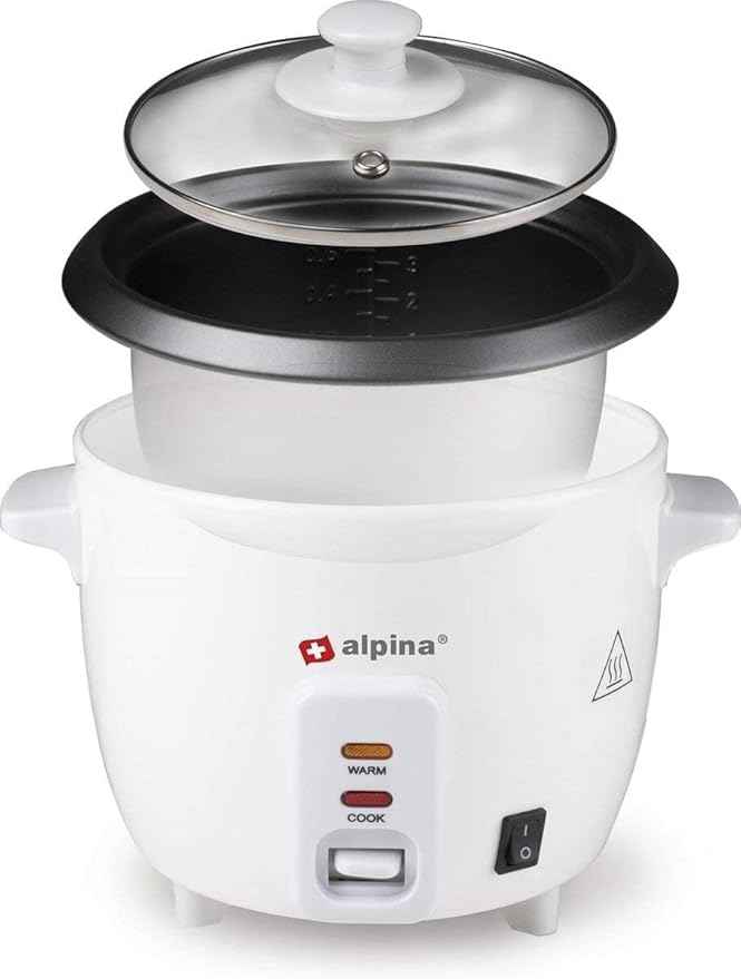 Alpina Rice cooker - 0.6 liter - 300 Watt - With cooking and heat control light - White