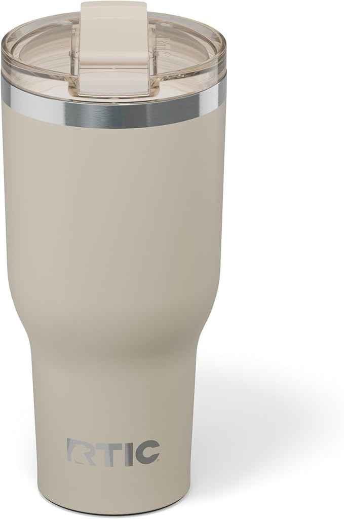 RTIC 40oz Essential Tumbler with Lid, Ceramic Lined, Insulated, Stainless Steel, Metal, Double Wall Vacuum-Insulation, Travel Cup for Iced Coffee, Tea, Hot and Cold Drink, Beach