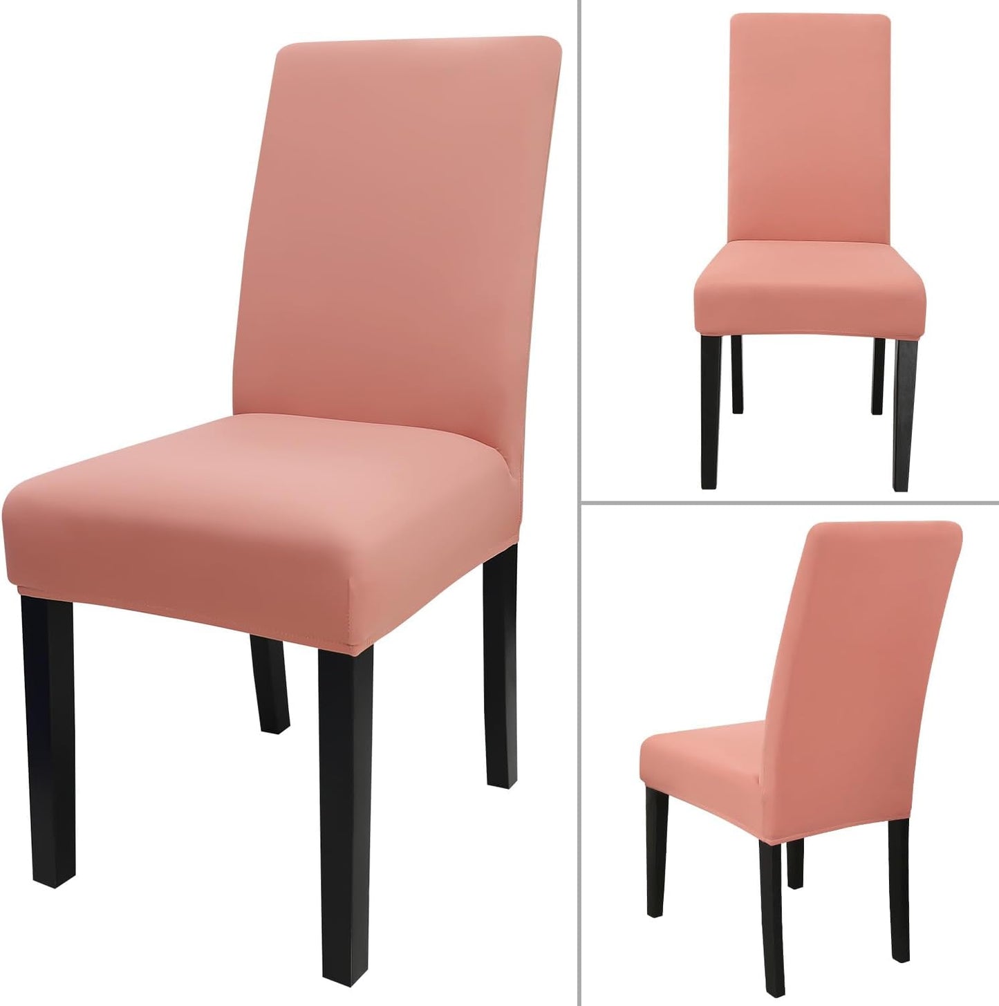 JQinHome Terra Cotta Chair Covers for Dining Room Set of 4, High Stretch Removable Washable Parsons Chair Slipcover for Home Party Hotel Wedding Ceremony (4PCS,Terra Cotta)