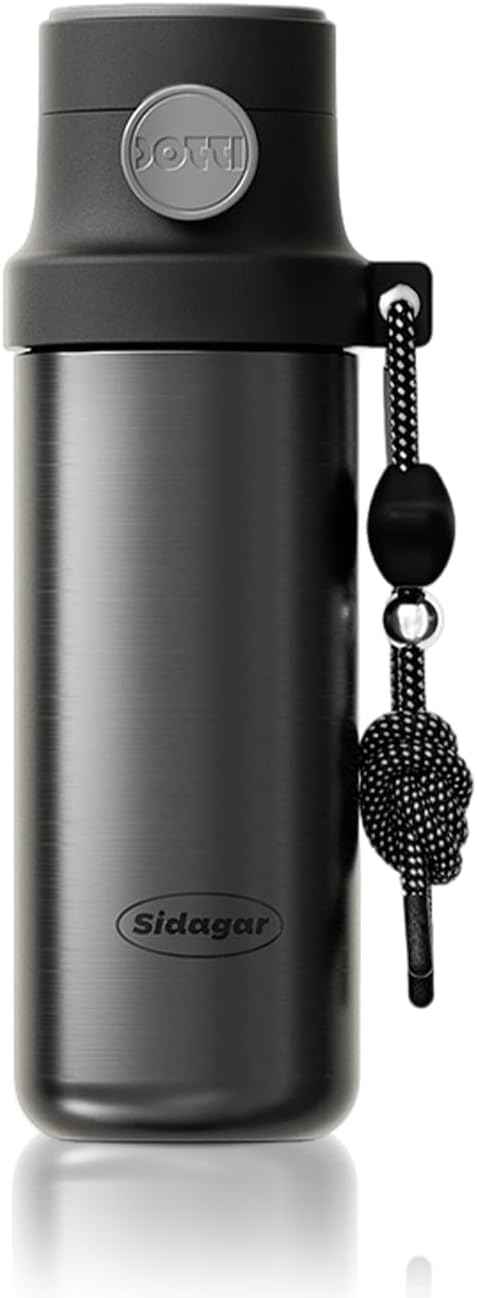 18 oz Insulated Water Bottle, Stainless Steel Travel Mug with Lid, Double Wall Vacuum Sports Water Bottle, BPA Free, Leak-Proof, Fits in Car Cup Holder, Great for Men Kid School, Black