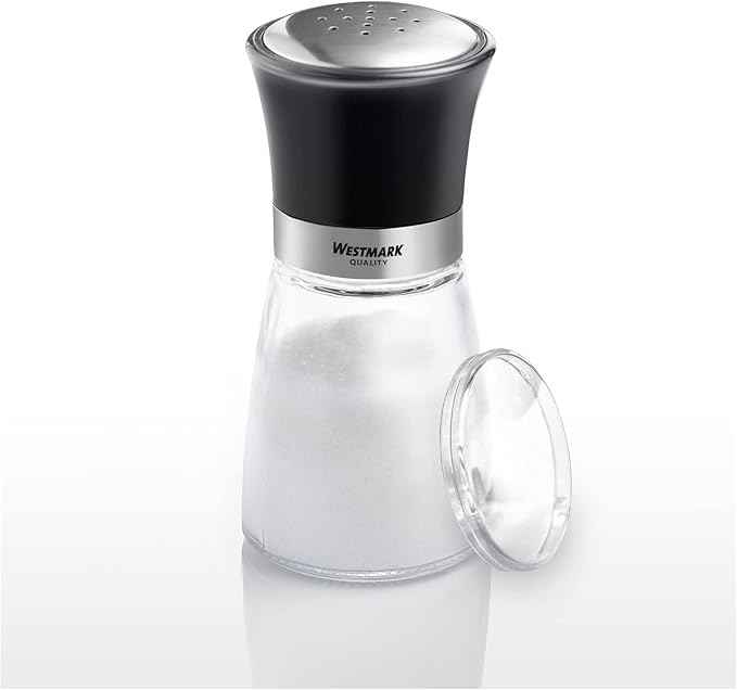 Westmark 63502260 Spice Shaker with Aroma Lid, Fine Hole Pattern, Capacity: 190 ml, Glass/Stainless Steel/Plastic, Blacky, Transparent/Black/Silver
