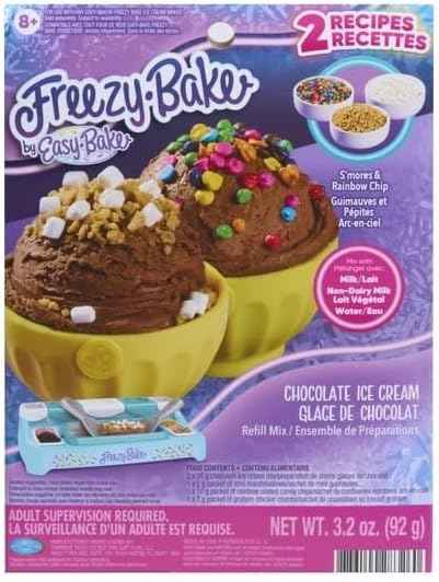 Freezy Bake Ice Cream Maker With 3 Mixes Included (Vanilla, Strawberry and Chocolate)