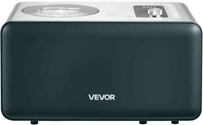 VEVOR Automatic Ice Cream Maker with Built-in Compressor, 1.5 Quart No Pre-freezing Gelato Maker, Electric Sorbet-Maker, 3 Modes Compressor Ice Cream Machine for Home Kitchen