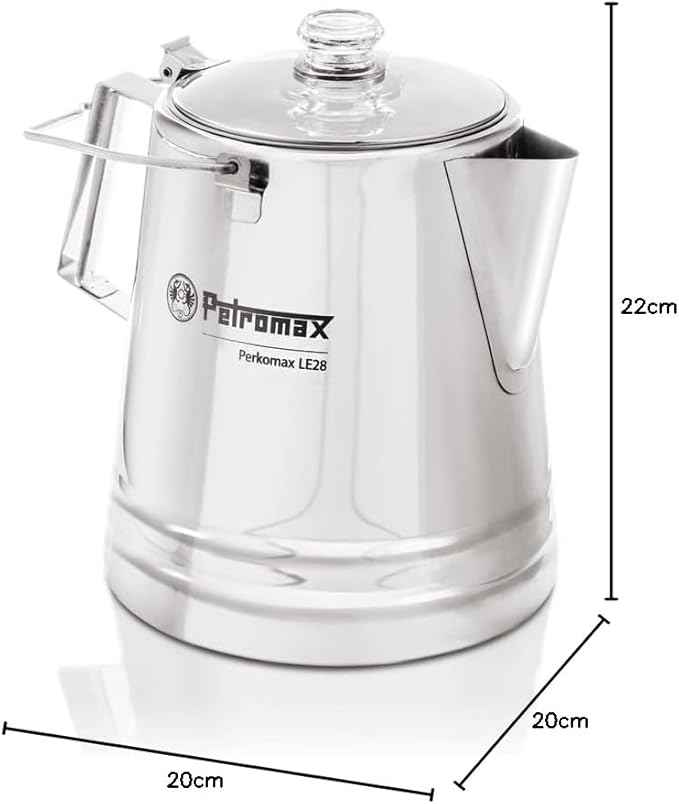 Petromax Tea and Coffee Percolator, Use Indoor/Outdoors for Home Kitchen or Campfire, Stainless Steel Coffee and Tea Pot Brews to Your Taste
