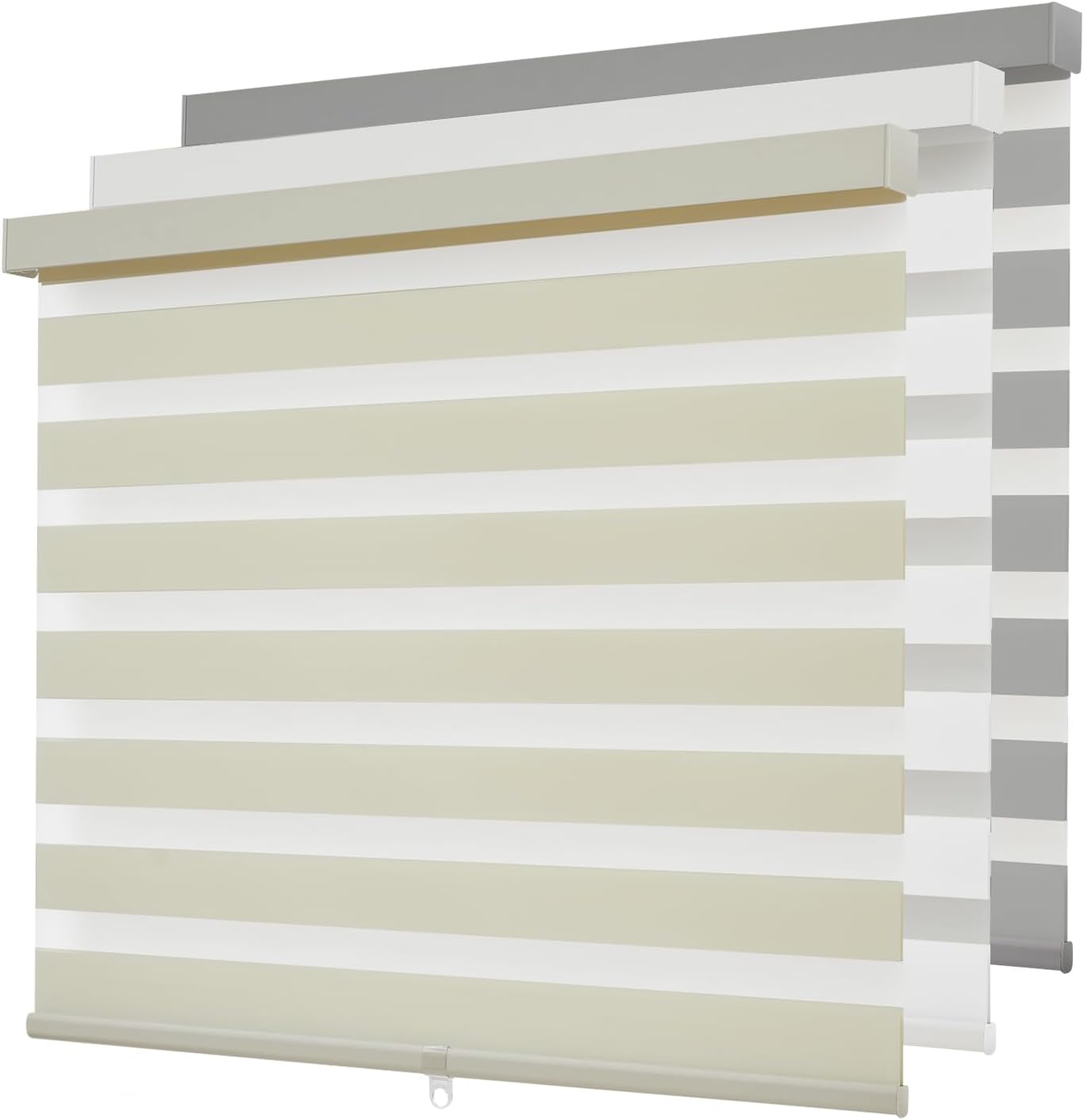 Cordless Zebra Blinds for Windows,Free-Stop Roller Zebra Shades,Light Filtering Blinds for Indoor windows with Upgraded Cassette,Pull Down Privacy Window Shades for Home (33" W x 72" H, Ivory)