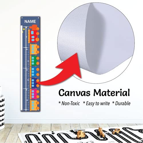 Sungwon Personalized Kids Canvas Growth Chart, Height Chart, Train