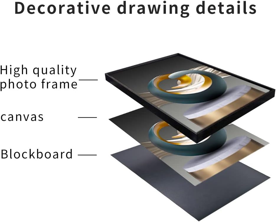 MPLONG Wall Art, Bright Style Framed Wall Art, Abstract Modern Art Shape Pattern White Blue Yellow Grey Wall Art Artfully Matching Living Room Bedroom Office Wall Decor - 24"x 32"x 3 Panels