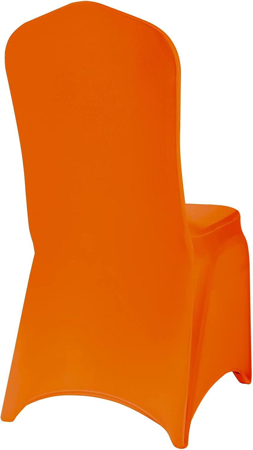 Spandex Chair Covers, 12PCS, Washable Protector for Living Room, Party, Banquet, Wedding, Hotel (Orange)