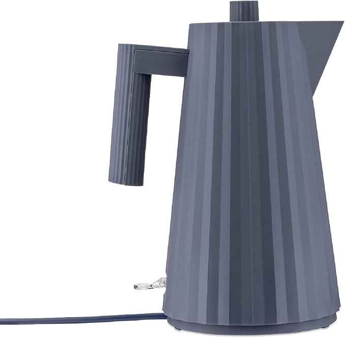 Alessi Plissé MDL06 G/UK Designer Electric Kettle, Thermoplastic Resin, English Plug 2400W, 170 cl, Grey