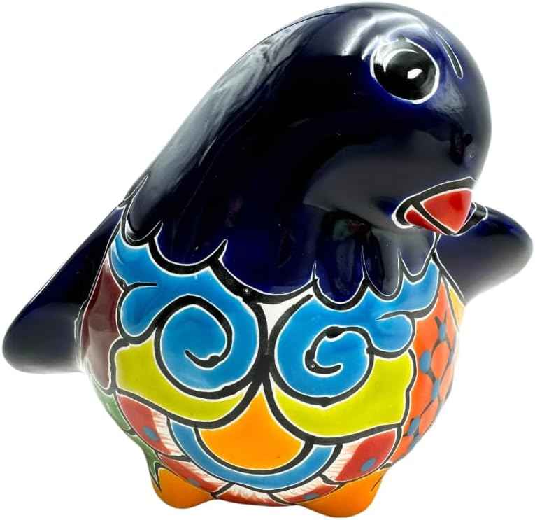Talavera Dove Planter Bird Animal Flower Pot Cute Mexican Pottery Folk Art Multicolor Indoor Outdoor Handmade Hand Painted Home Decor 10.5" (Multi 4)