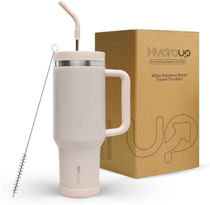 40oz Travel Tumbler Cup with Handle, Two-Way Slider Lid, Stainless Steel Straw with Silicone Tip, Vacuum Insulated Water Bottle for Hot & Cold Drinks, Great Gifts for Mom