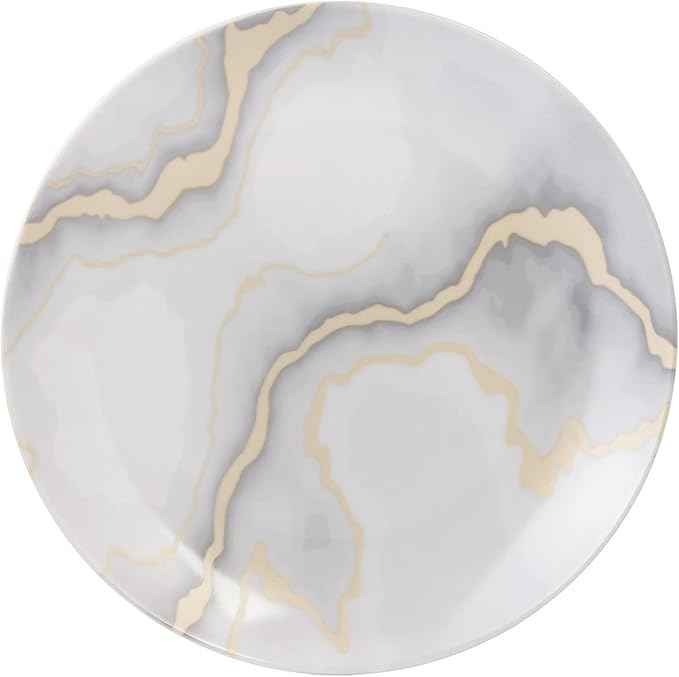 Safdie & Co. Electric Marble 16 Piece Dinnerware Set, Service for 4, Fiesta Dinnerware, home trends and home food network essentials, Porcelain dinner plates, 16" L x 12" W x 15" H