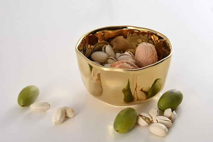 Pampa Bay Moonlight Tarnish Free Porcelain Snack Bowl with Gold Titanium