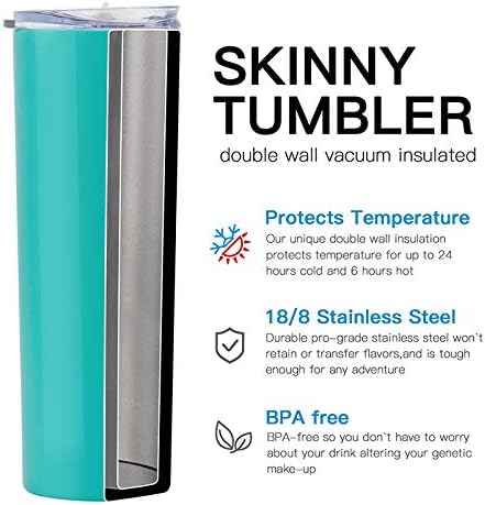 Double Wall 18/8 Stainless Steel Vacuum slim skinny tumbler with straw and lid, insulated travel mug keeping beverage cold and warm (rose pink, 20oz)