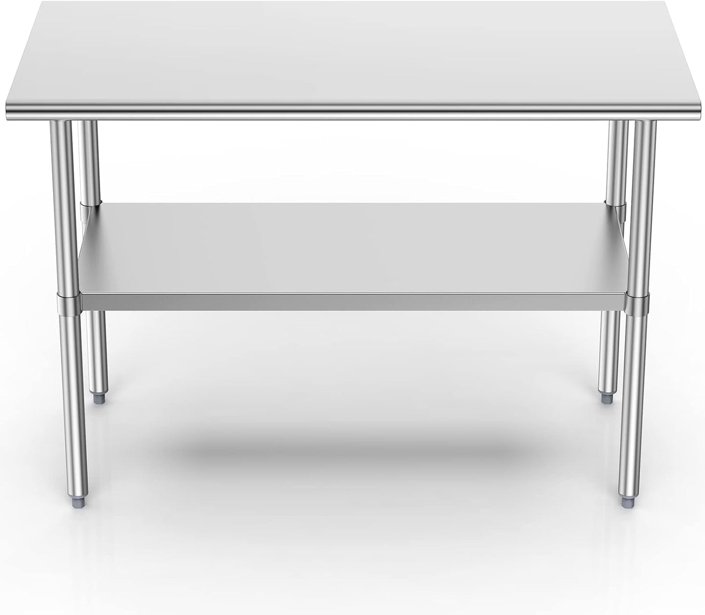 Stainless Steel Table for Prep & Work, 24x48 Inches, Metal Commercial Heavy Duty Table with Adjustable Under Shelf for Restaurant, Home and Hotel