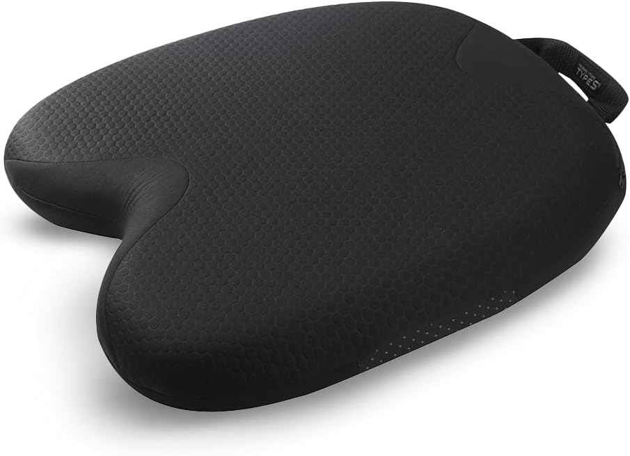 Type S Comfort Gel Seat Cushion 2 Pack, Gel Enhanced Memory Foam Seat Cushion for Office Chair, Car Seat, Tailbone Pain Relief, Sciatica & Back Pain Relief, Portable and Machine Washable