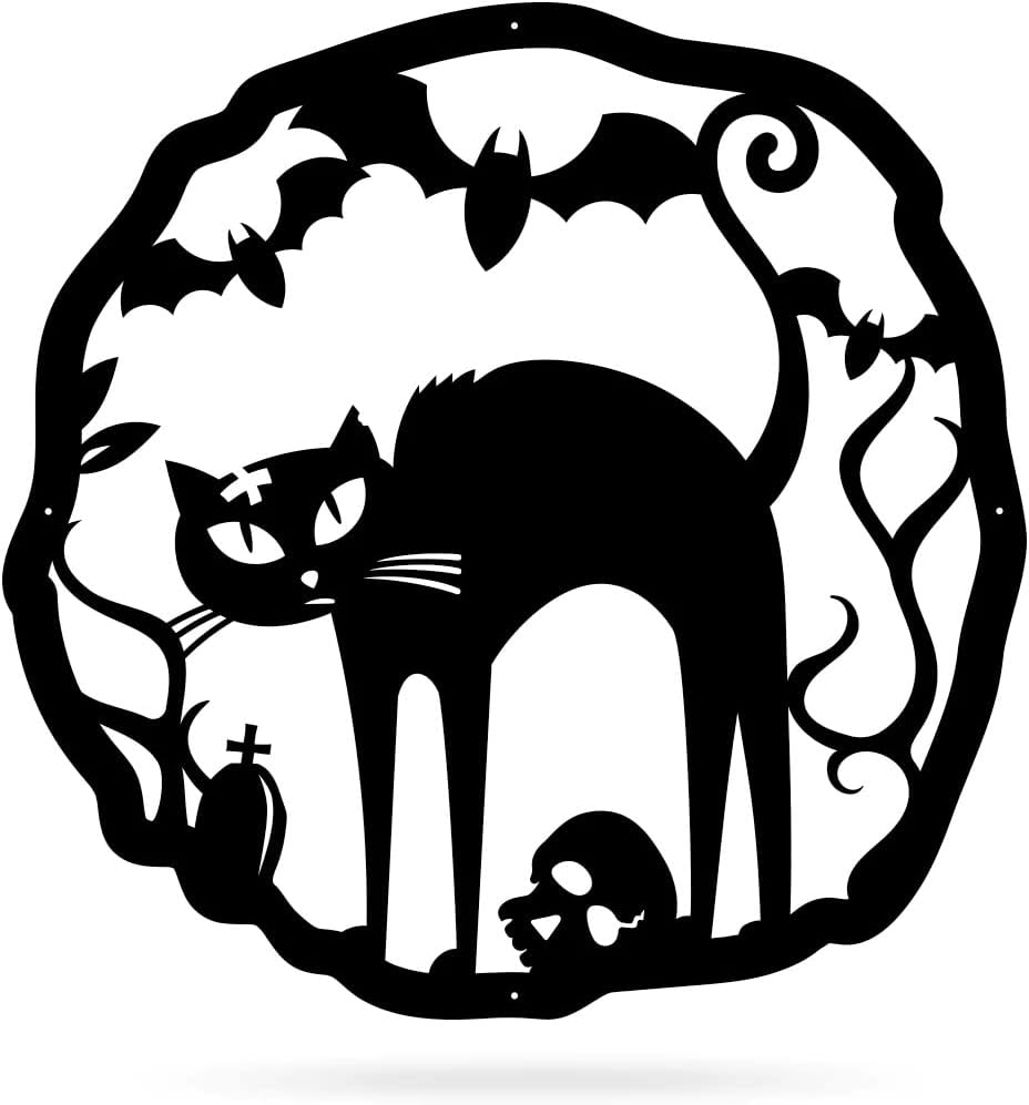 RealSteel Halloween Decoration, Indoor or Outdoor Wreath Front Door Sign, Wall Decor, Door Sign