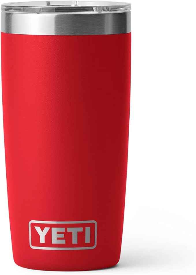 YETI Rambler 10 oz Tumbler, Stainless Steel, Vacuum Insulated with MagSlider Lid, Rescue Red