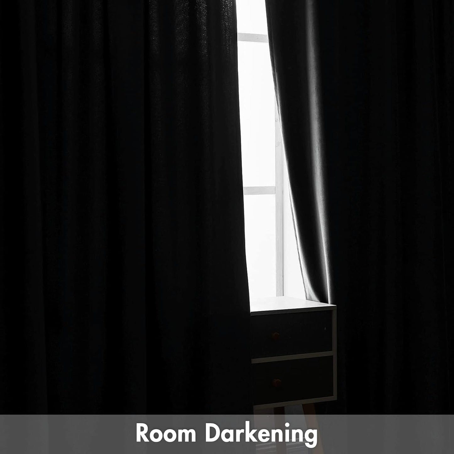 MIULEE Grey Velvet Curtains Thermal Insulated Blackout Curtain Drapes for Bedroom Living Room Darkening 63 Inches Long Curtains Panels Rod Pocket Set of 2