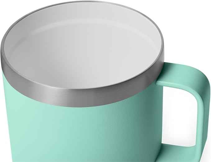 YETI Rambler 14 oz Ceramic Lined Stackable Mug, Vacuum Insulated, Stainless Steel with MagSlider Lid, Seafoam