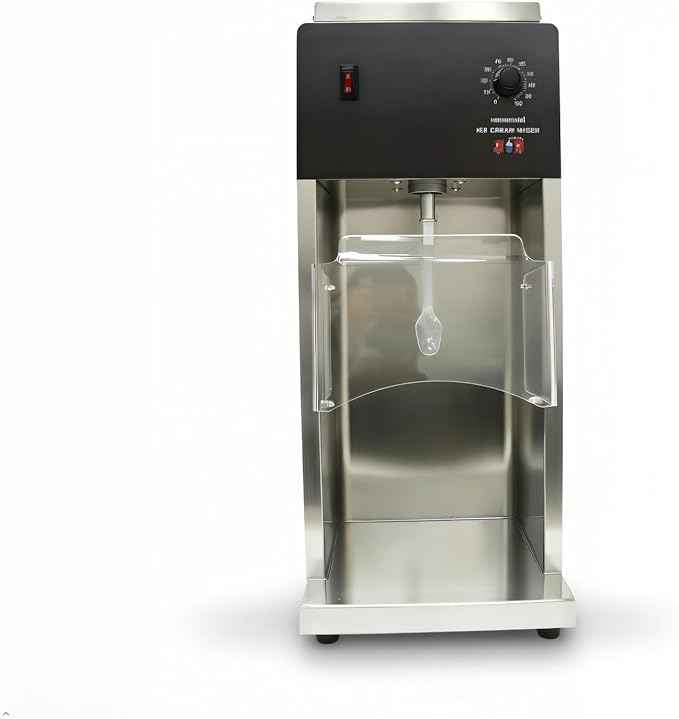 Ice Cream Blender Maker, 110V Soft Serve Machine with 3 Cups,Plastic Spoon,3600r/min Swirl for Yogurt & Shakes, Auto Blender Mixer Machine