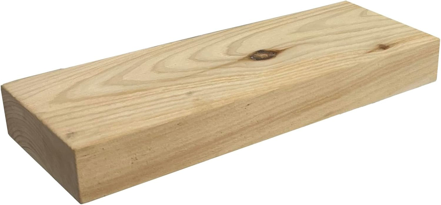 joelsantiques 18 Inch Floating Shelves for Wall - 18x6x2 in - Unfinished Wood Shelf Design, Wooden Wall Shelves for Bedroom, Bathroom, Kitchen and Living Room - Display and Store Your Décor at Home