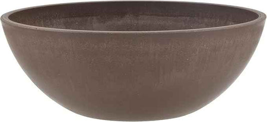 PSW Pot Collection M30C 12-inch Plastic/Stone/Wood Composite Low Bowl Planter – No Drainage Hole (Drillable), Shallow Indoor/Outer Pot for Succulents, Bonsai, Fairy Gardens, Herbs, Chocolate