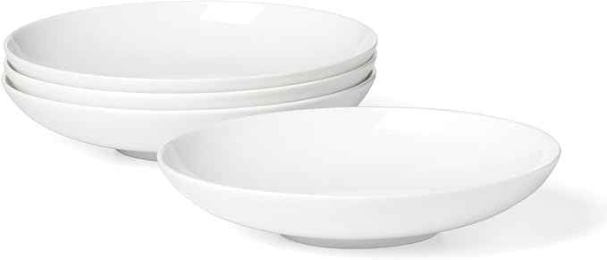 Lenox Dinnerware Set, Studio 1414 Coupe Pasta Bowls, Set of 4, Service For 4, Dishwasher and Microwave Safe, Made of Bone China, Salad Bowl, Pasta Bowl, Home, Kitchen and Dining (White, 4 Pieces)