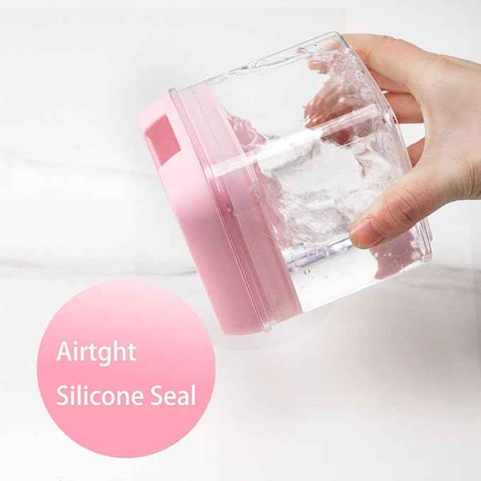 U-QE Airtight Food Storage Container Set-10 Piece BPA Free Clear Plastic Cereal Canisters with Easy Lock Lids-Kitchen & Pantry Organization Containers for Sugar, Flour, Cereal, Labels & Marker(Pink)