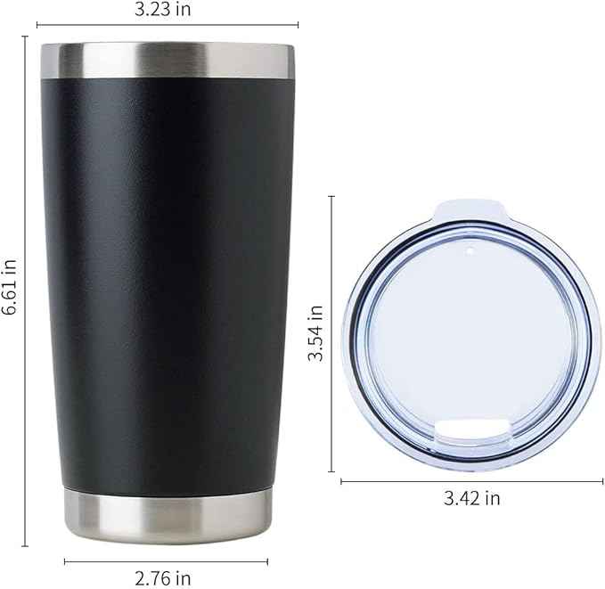 DOMICARE 20oz Stainless Steel Tumbler Bulk with Lid, Double Wall Vacuum Insulated Travel Mug, Powder Coated Coffee Cup, Mix, 12 Pack