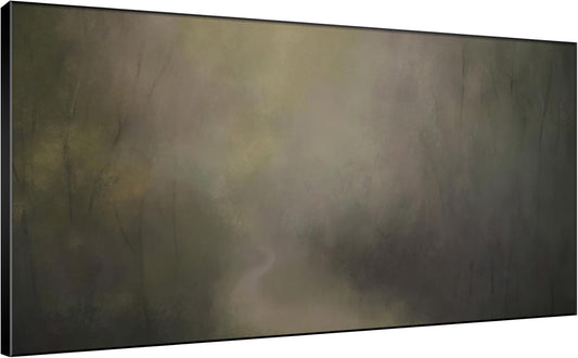 SIGNWIN 24"x46" Extra Large Framed Wall Art Muted Forest Path Soft Misty Woodland Scene Illustration for Home Living Room Bedroom Decor (Frame Assembly Required)