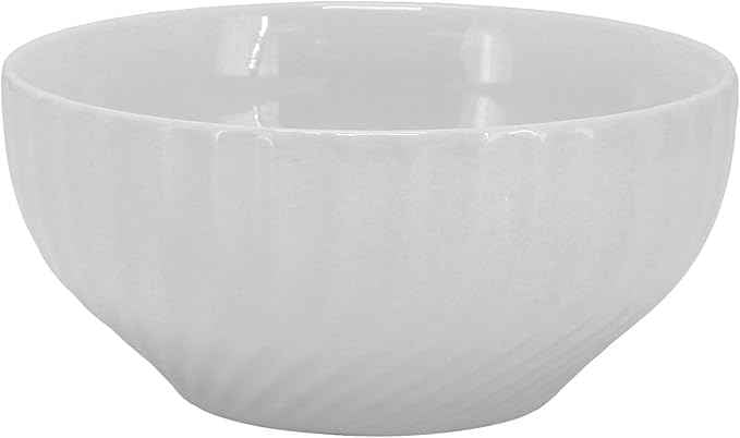 Elama Julia 16 Piece Scalloped Double Bowl Porcelain White Dinnerware Set, Serveware, Tableware, Bowls, Plate Set (Julia)
