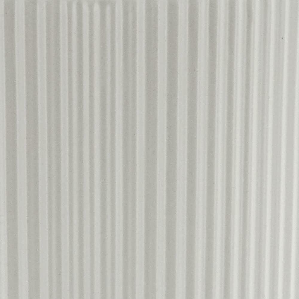 Amazon Basics Assorted Sizes Fluted Ceramic Round Indoor Outdoor Planters with Drainage, Set of 3, Modern Design, 6 inch, 8 inch, 10 inch, White