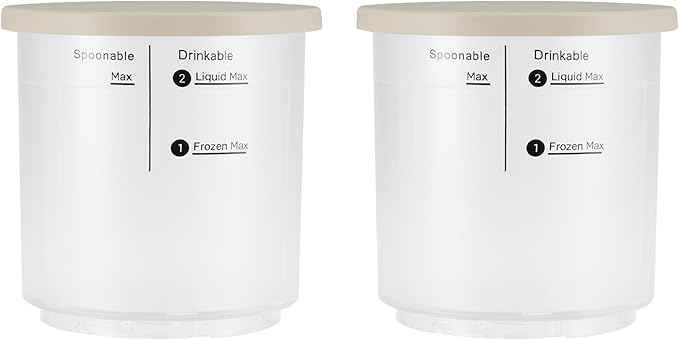 BLACK+DECKER Perfect Pint Ice Cream Maker Accessories – 2-Pack 1-Pint Replacement Jars, Extra Containers for Ice Cream, Gelato, Sorbet & Frozen Yogurt