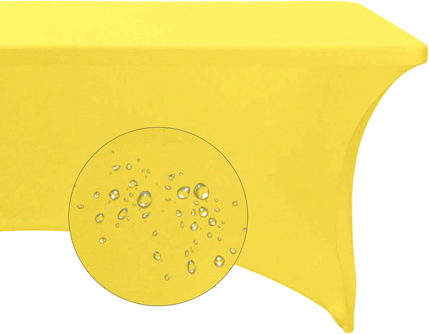 Spandex 4ft Waterproof Table Cover for Party,Wedding, Banquet, and Events(Yellow)
