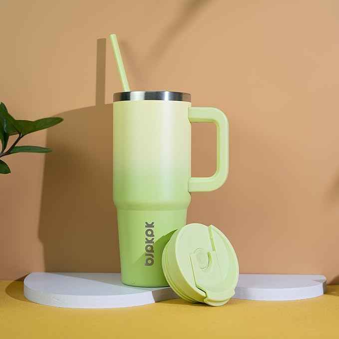 BJPKPK 30 oz Insulated Tumbler With Lid And Straw Stainless Steel Tumblers Cup With Handle For Women And Men,Laguna