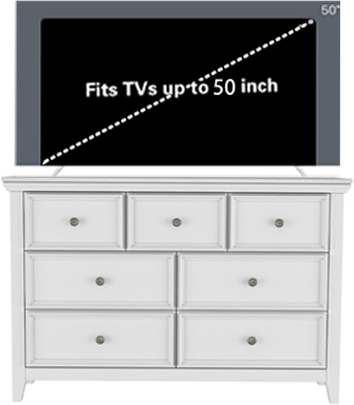 BLANKSPACE White 7 Drawer Dresser, Modern Dresser for Bedroom, Wood Drawer Organizer with Metal Knobs, Large Capacity Wood Cabinet for Bedroom, Hallway
