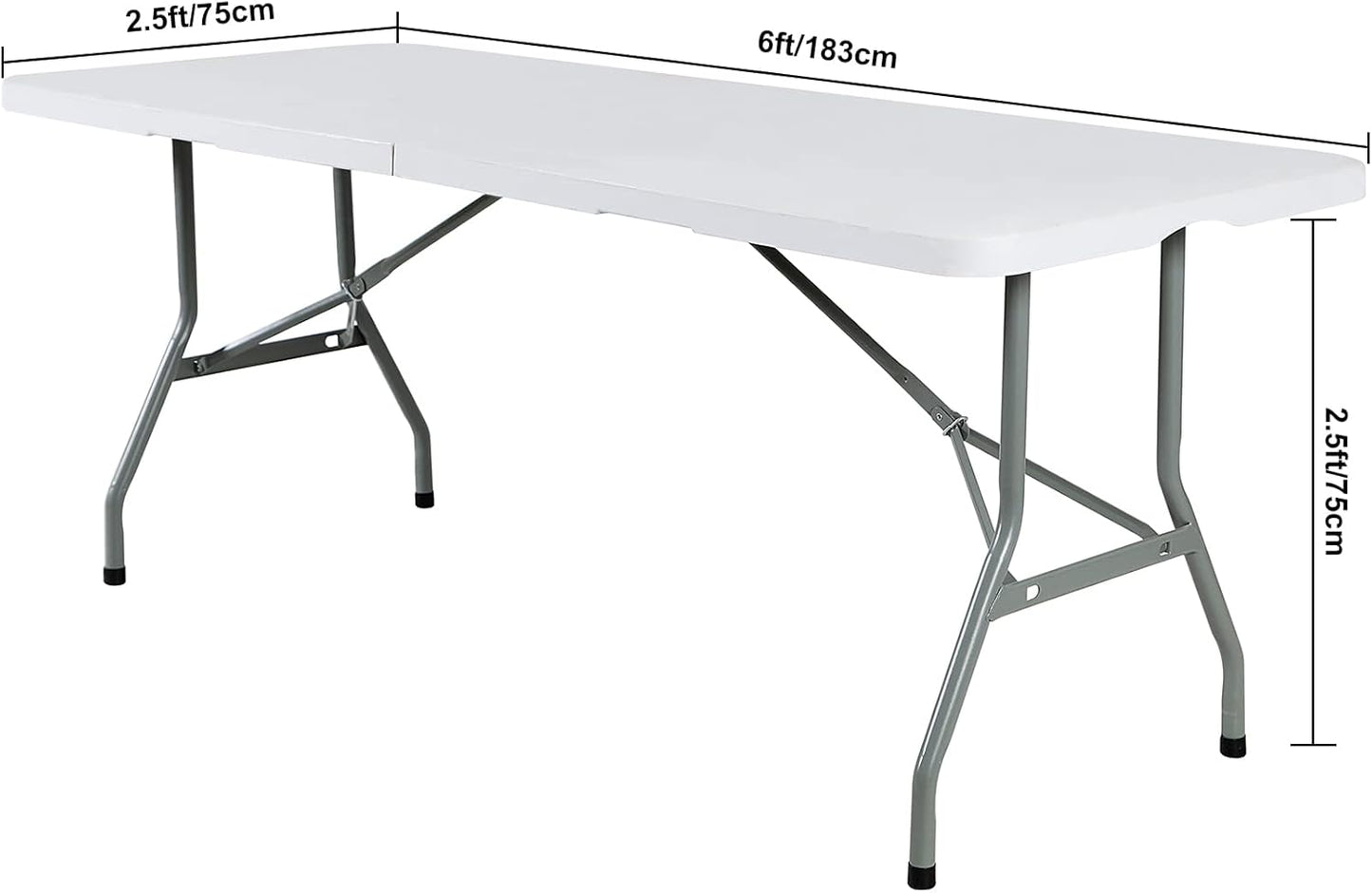 Spandex 6ft Waterproof Table Cover for Party,Wedding, Banquet, and Events(White)