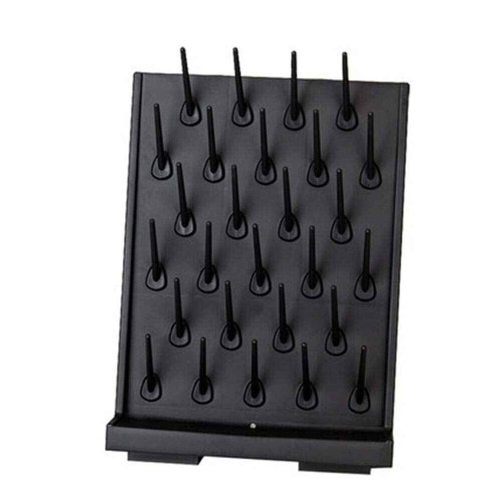 Lab Supply Drying Rack Pegboard Bench-top/Wall-Mount Laboratory Glassware Detachable Pegs Lab Drying Draining Rack Cleaning Equipment (27 Pegs, Black)