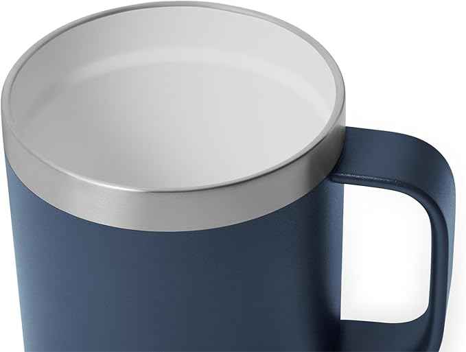 YETI Rambler 10 oz Ceramic Lined Stackable Mug, Vacuum Insulated, Stainless Steel with MagSlider Lid, Navy
