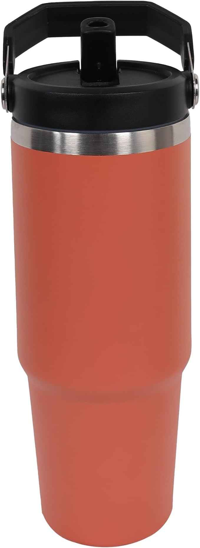 30oz Stainless Steel Insulated Water Tumbler with Handle | Secure Twist Lid & Flip Straw | Leak-Proof, BPA-Free IceFlow Inspired Design (Salmon Pink)