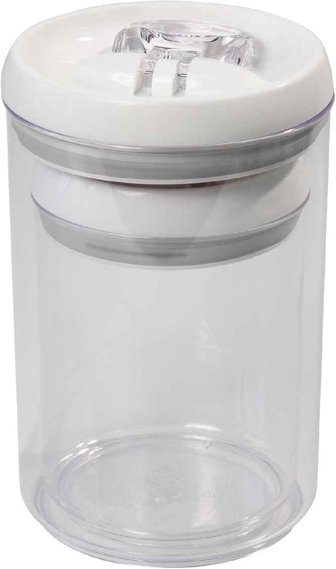 Felli Flip Tite Storage Container with Lid 6" ROUND Airtight Ring Lock Top, Plastic Canister Jar for Flour Sugar Rice Protein Powder Coffee Cracker Kitchen Pantry Organizer (6" Round Nest-M 2pk)