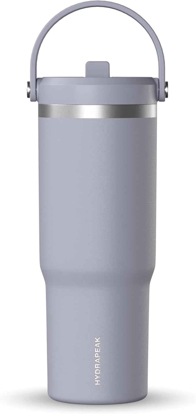 Hydrapeak Nomad 32 oz Tumbler with Handle and Straw Lid, Leakproof, Double Insulated, 32oz Cup Stainless Steel (Lilac Haze)