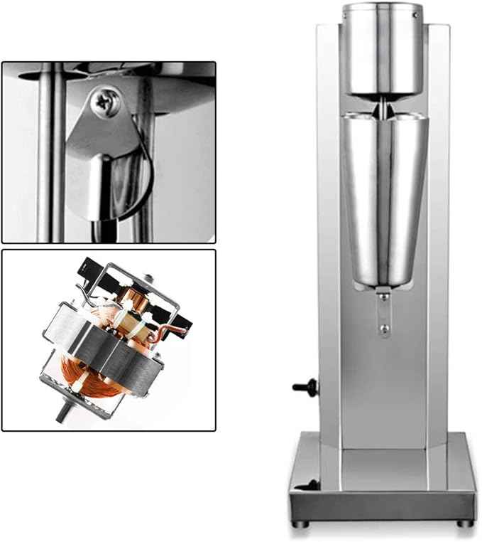 Electric Milkshake Maker, Ice Cream Mixer Machines, 110V Commercial Drink Smoothie Blender for Coffee Shops, Tea Stores to Making Fruit Tea, Coffee, Stirred Drinks (1 Head 650ml)
